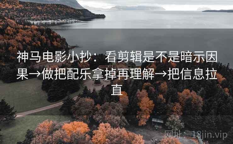 神马电影小抄:看剪辑是不是暗示因果→做把配乐拿掉再理解→把信息拉直 神马电影小抄:看剪辑是不是暗示因果→做把配乐拿掉再理解→把信息拉直